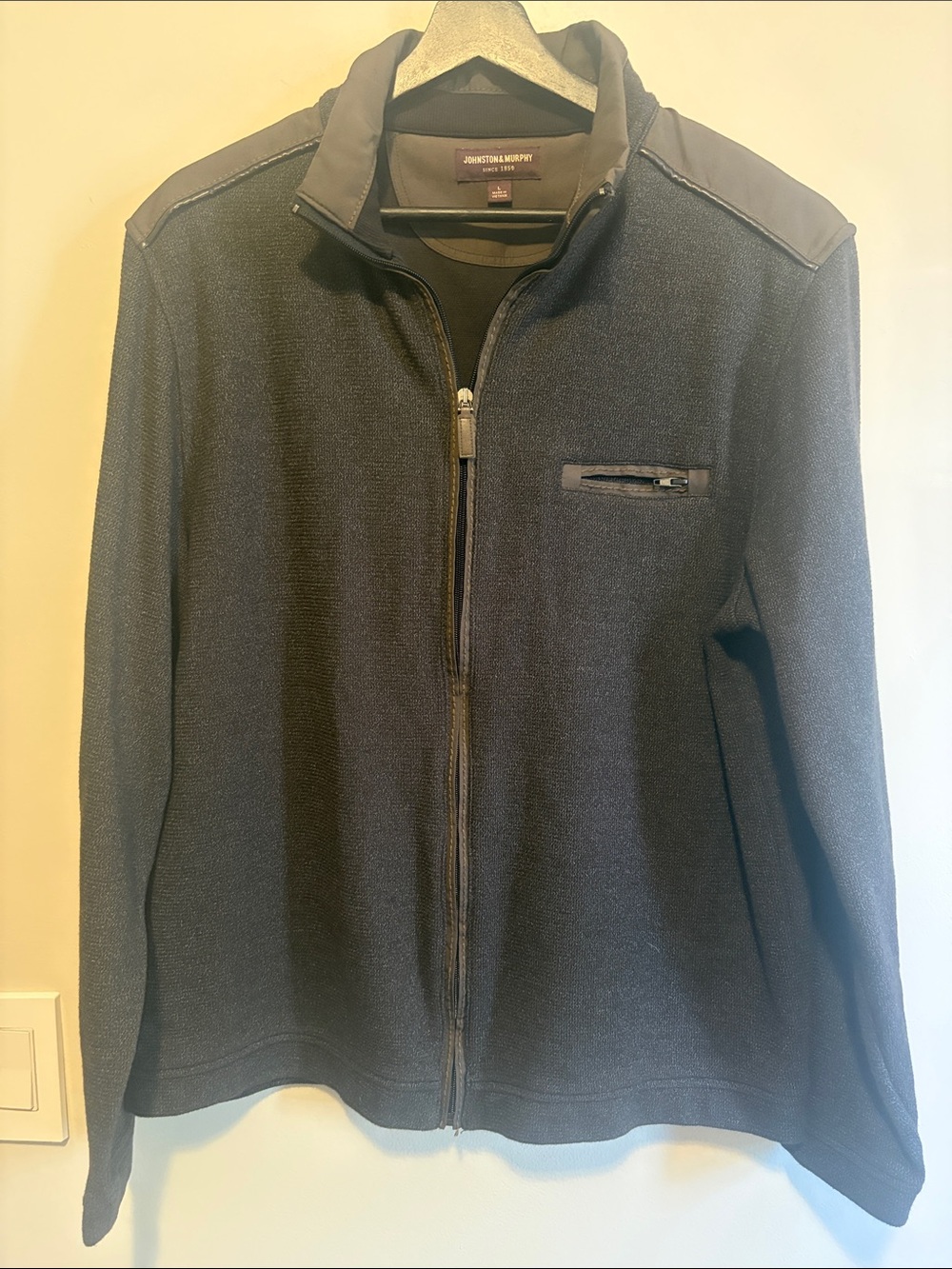 Johnston & Murphy Men's Full-Zip Knit Jacket with Chest Zip Pocket